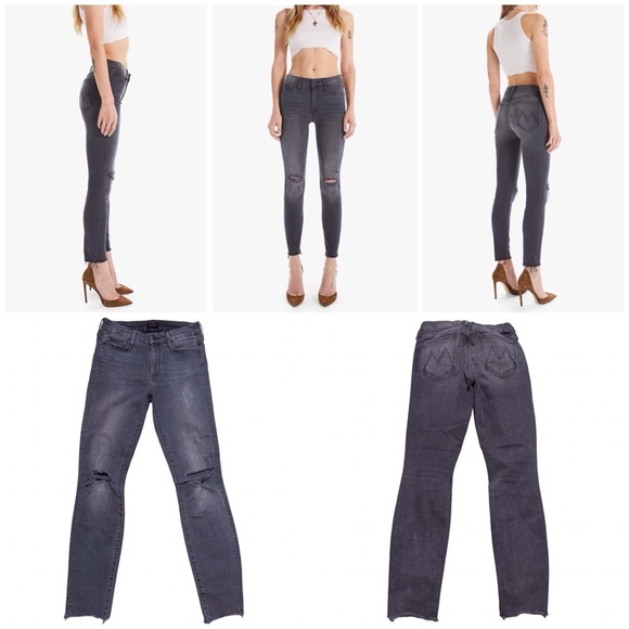 MOTHER DENIM LOOKER ANKLE FRAY Skinny Jeans in BURNING OUT LANTERNS Size 26 - Picture 1 of 14